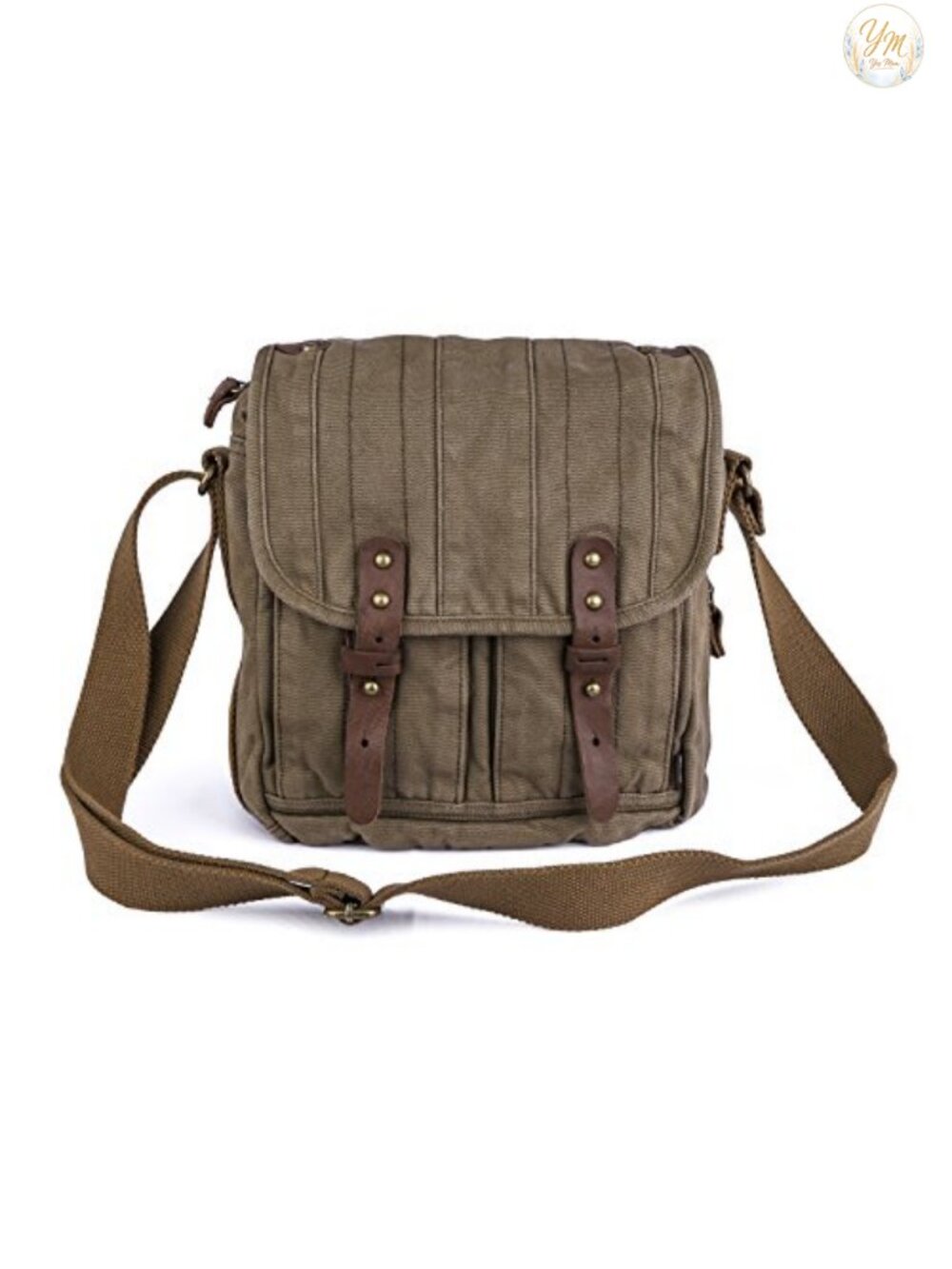 GOOTIUM Canvas Crossbody Field Bag Vintage Small Messenger Bag Cotton Canvas